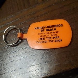 Harley Davidson Dealer Orange Key Tag Ocala Crystal River Florida Suncoast Blvd